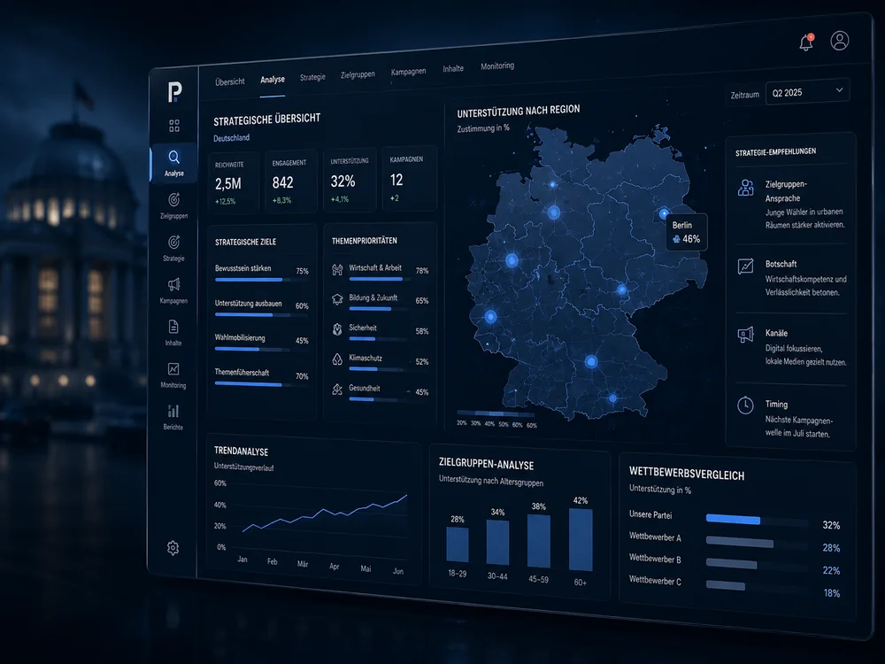 Digitale Strategiekarte von Deutschland
